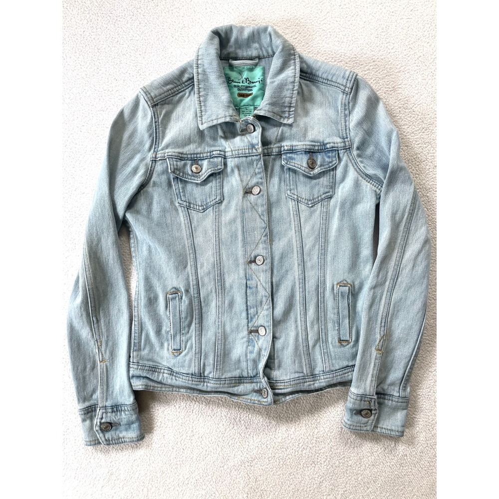 Steve & Barry's Womens Large Denim Jacket Light Blue Cotton Blend Trucker
